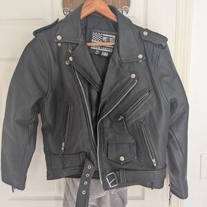 Classic Black Leather Biker Jacket